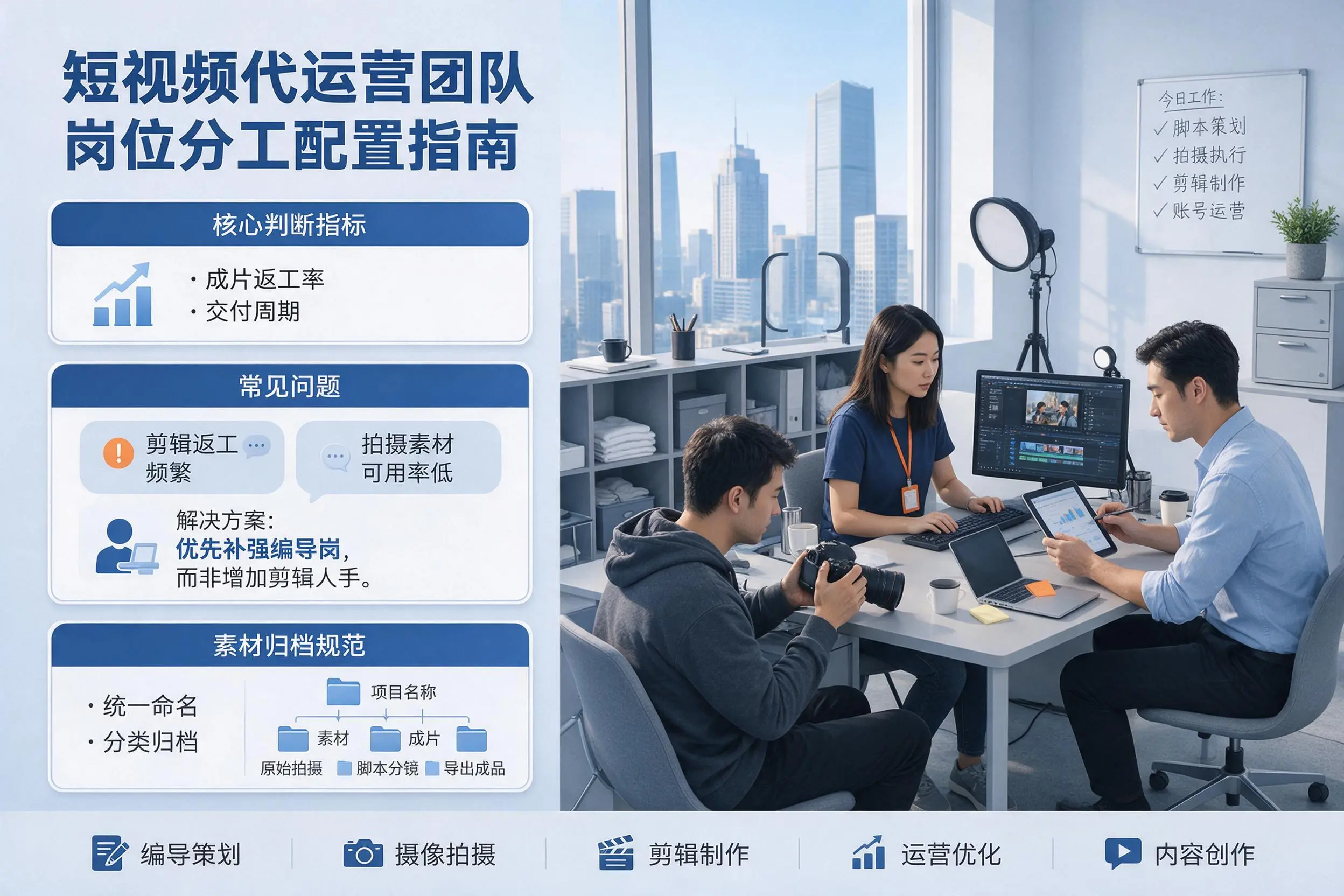 短视频代运营团队如何配置？潍坊企业岗位分工科普说明