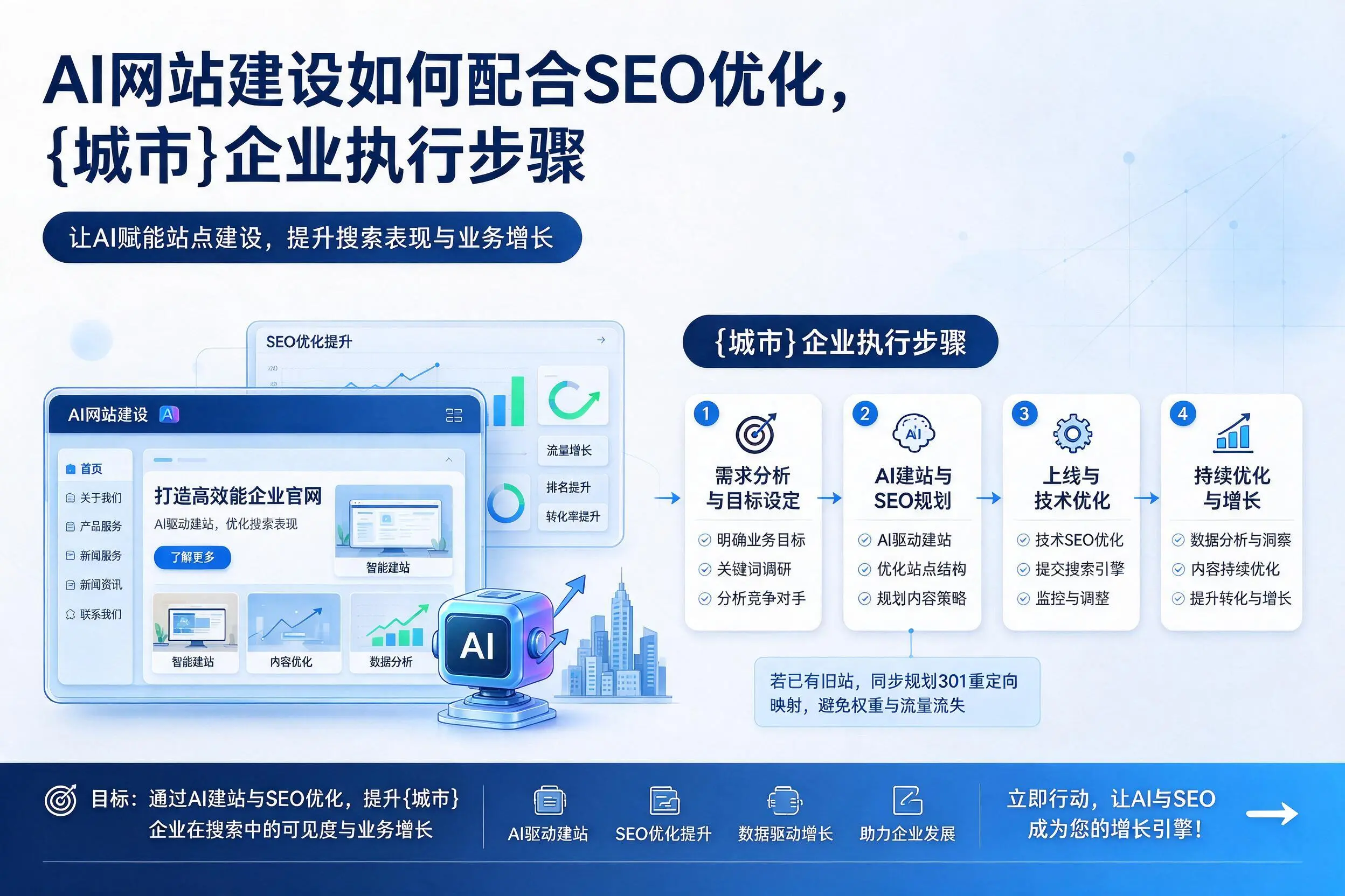 AI网站建设如何配合SEO优化,潍坊企业执行步骤